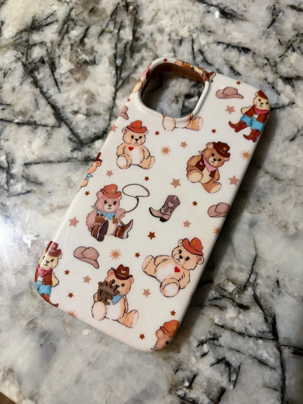 Velvet Caviar Cowboy Teddy Pattern iPhone 15 Case